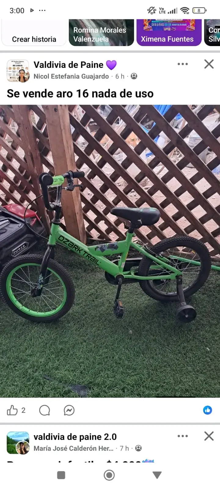 Bicicleta verde aro 16