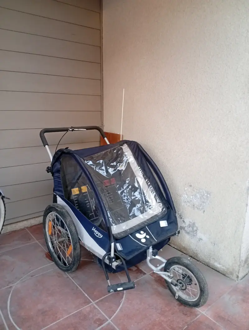 Remolque para bicicleta azul - 1