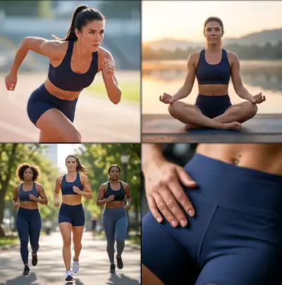 Shorts deportivos negros y azul - miniatura 3