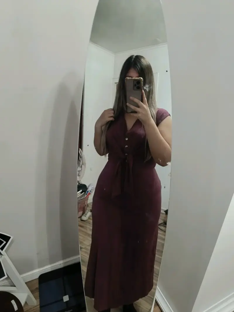 Vestido largo burdeo