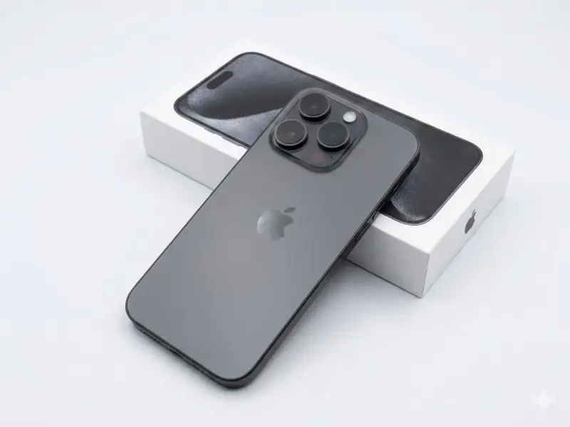 iPhone en caja original, gris - 1
