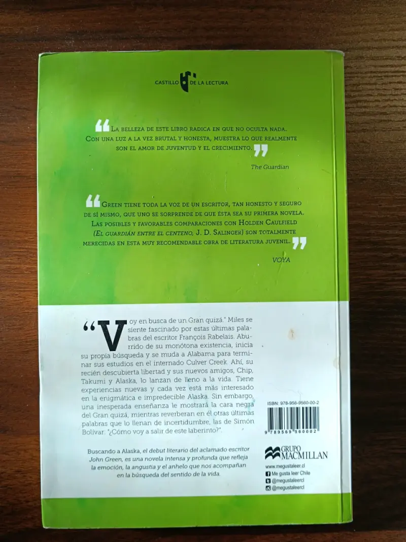 Libro Buscando a Alaska - John Green - 2
