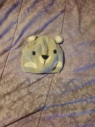 Gorro infantil de oso gris - miniatura 1