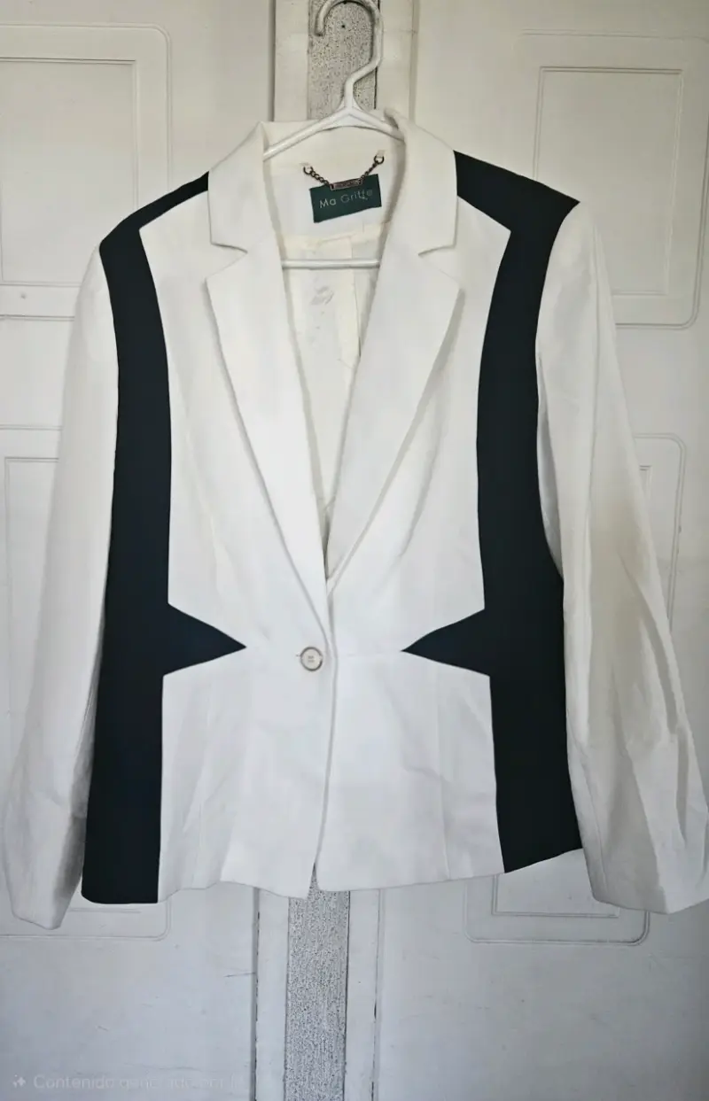 Blazer blanco y negro elegante Magriffe - 2