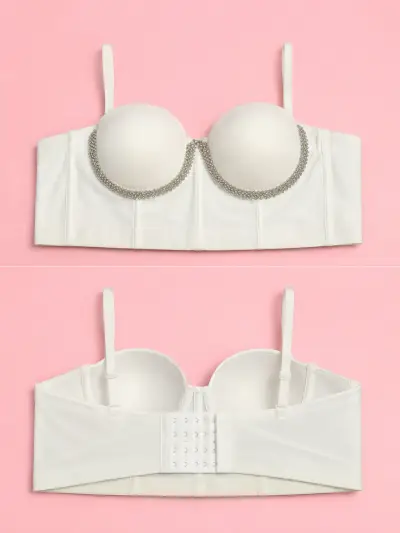 Bralette blanco con encaje - miniatura 1