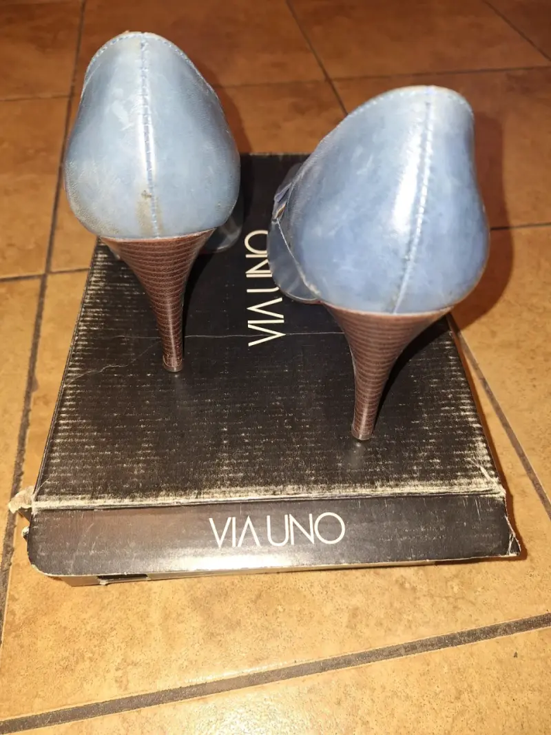 Zapatos de tacón azul Via Uno - 3