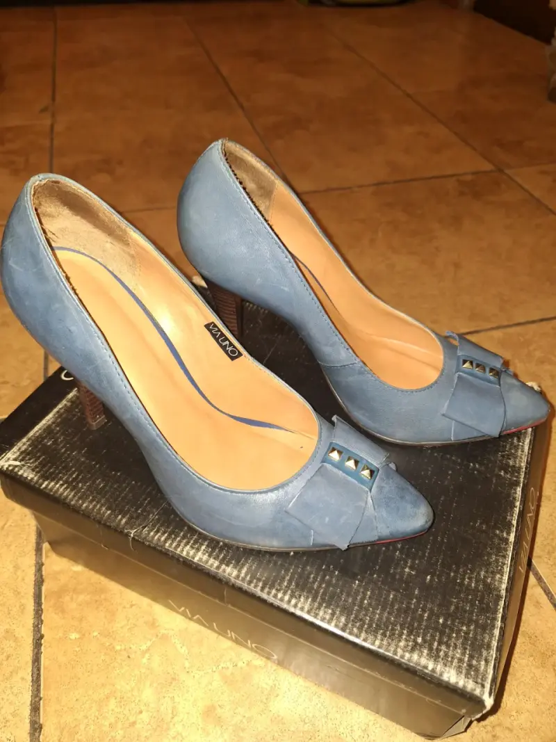 Zapatos de tacón azul Via Uno - 4