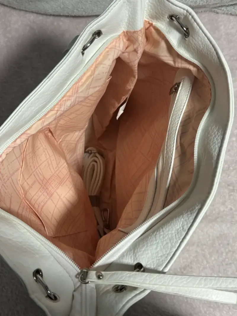 Bolso grande blanco marca SEI - 4