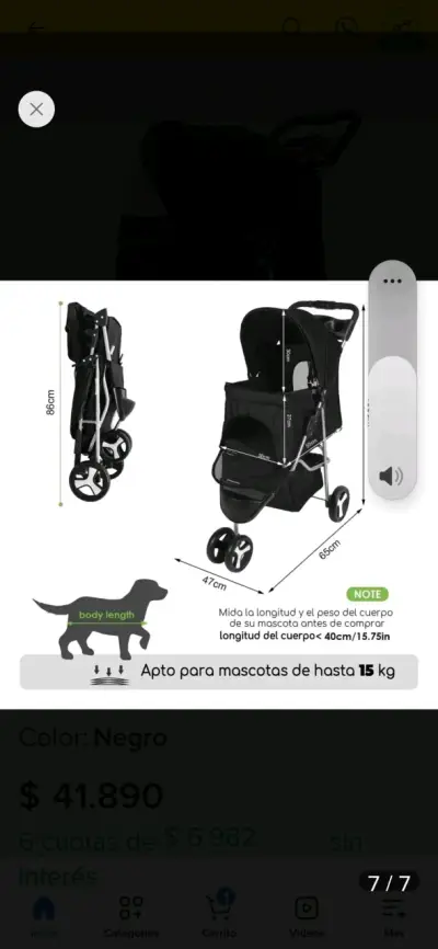 Coche para mascotas negro - miniatura 2