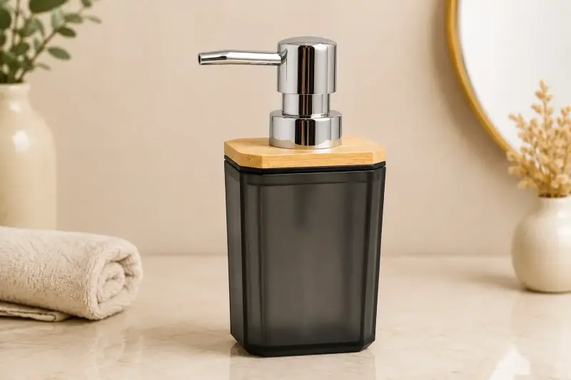 Dispensador de jabón negro mate