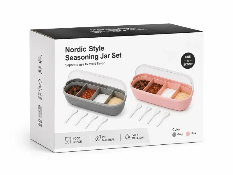 Set de tarros para condimentos nórdico gris