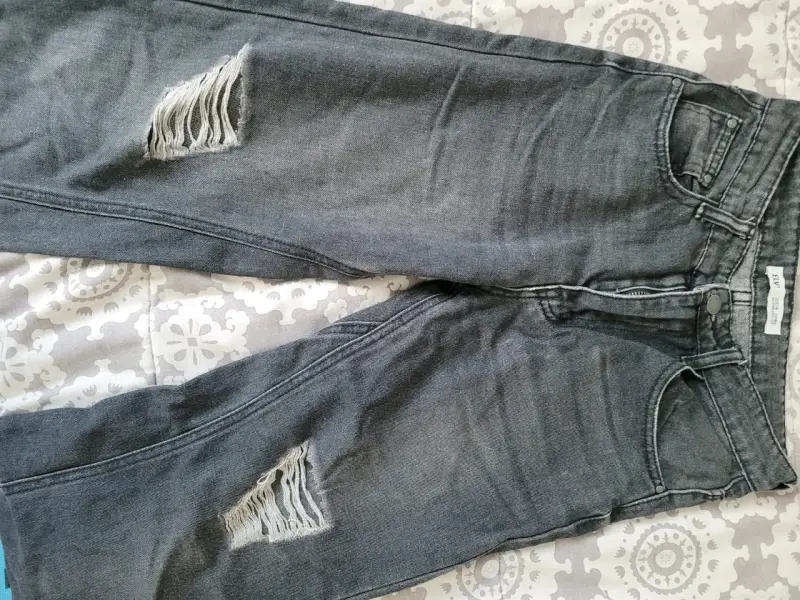 Jeans cargo gris y negro niña - 5