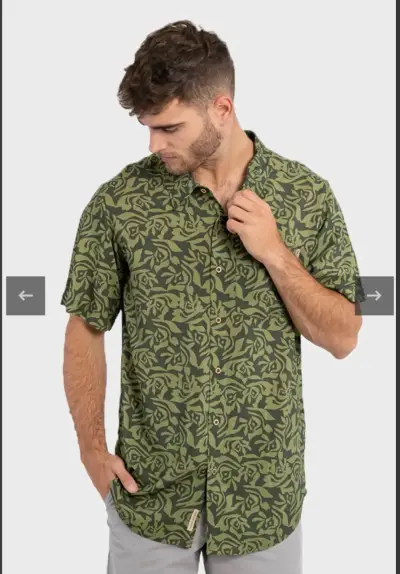 Camisa estampada verde Falcone - miniatura 3