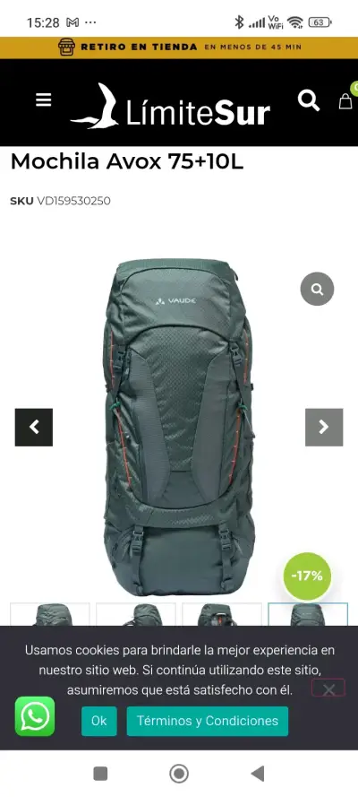 Mochila de senderismo Vaude negra - miniatura 2
