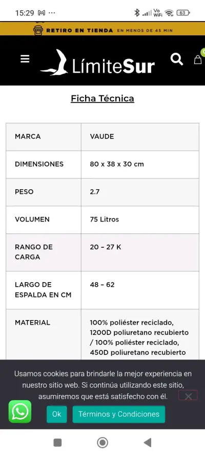 Mochila de senderismo Vaude negra - miniatura 5