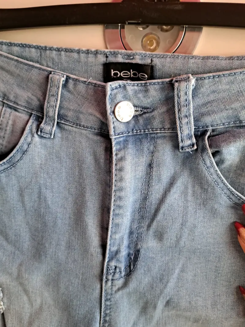 Jeans marca bebe celeste para mujer skiny - 3