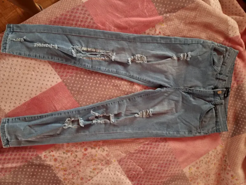 Jeans marca bebe celeste para mujer skiny - 4