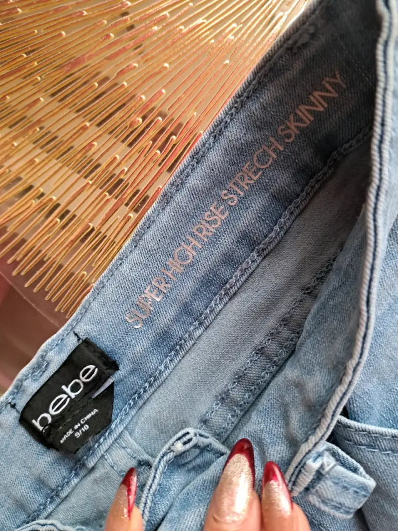 Jeans marca bebe celeste para mujer skiny - 5