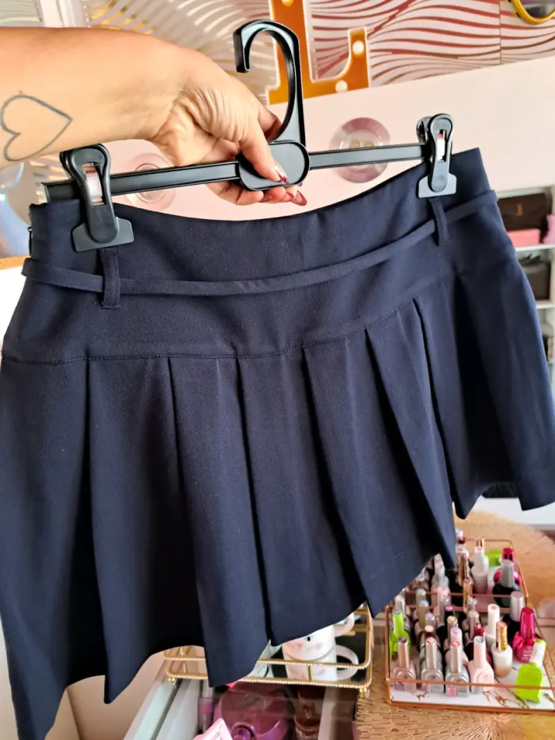 Falda short corta azul oscuro talla M - 3