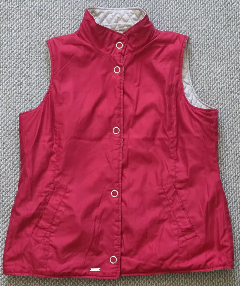 Chaleco acolchado beige/rojo - 3