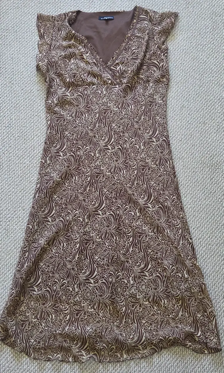 Vestido estampado marrón - 1