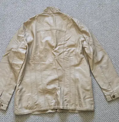 Chaqueta de cuero beige - miniatura 2