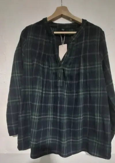 Blusa de cuadros azul y verde - miniatura 1
