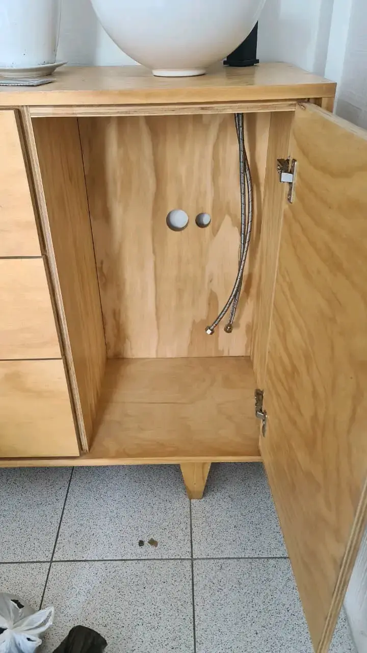 Vanitorio de madera doble madera de pino - 7
