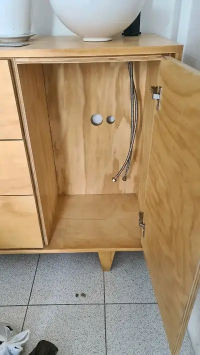 Vanitorio de madera doble madera de pino - miniatura 7