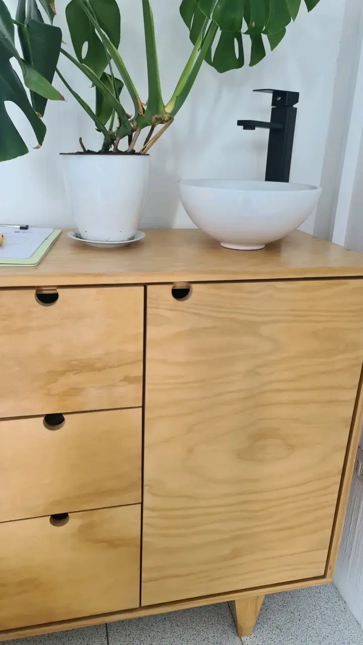 Vanitorio de madera doble madera de pino - 10