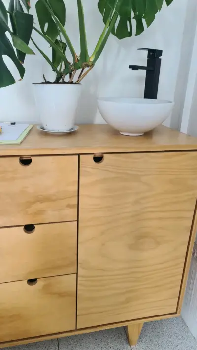 Vanitorio de madera doble madera de pino - miniatura 10