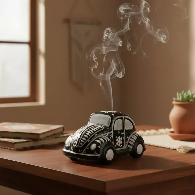 Portador de incienso auto ceramica mex decorativo - 1