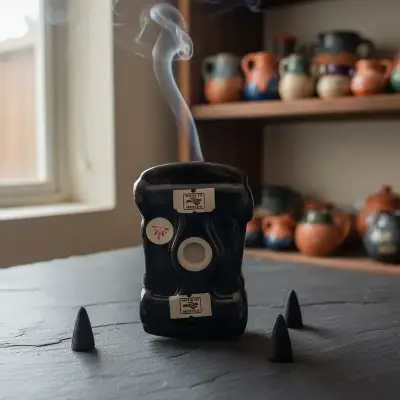 Portador  de incienso auto ceramica mex decorativo - miniatura 5