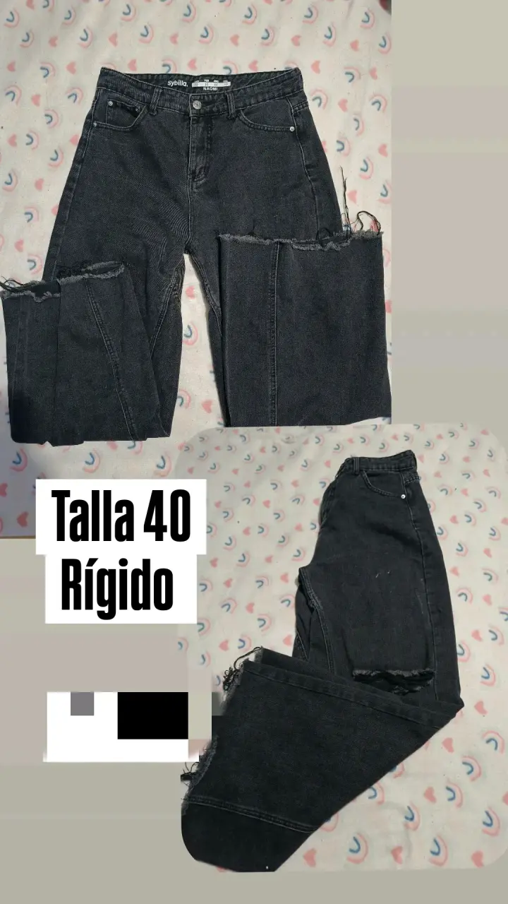 Jeans negros rígidos talla 40