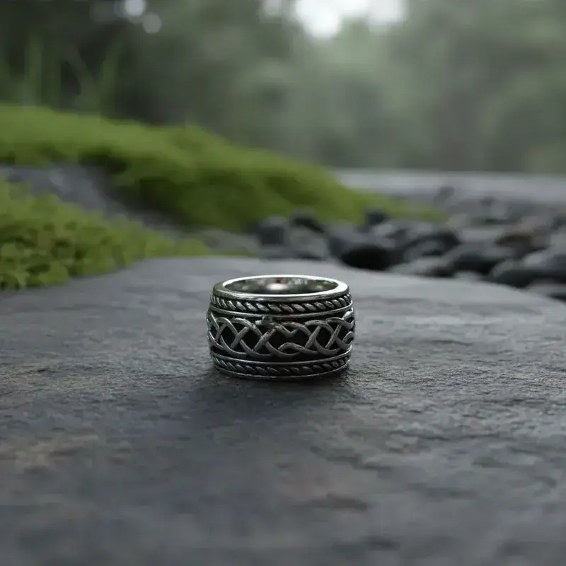 Anillo de acero diseño celta - 1