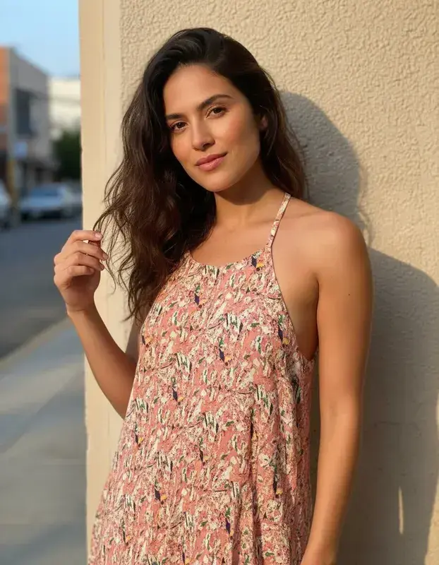 Vestido floral rosa Talla M - 2