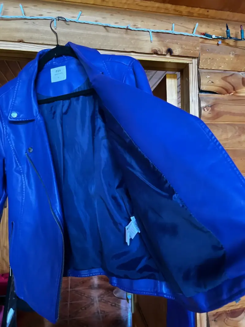 Chaqueta azul de cuero - 3