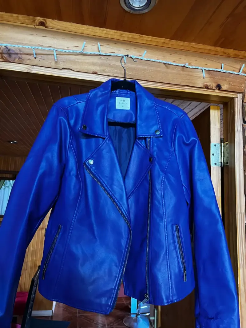 Chaqueta azul de cuero - 5