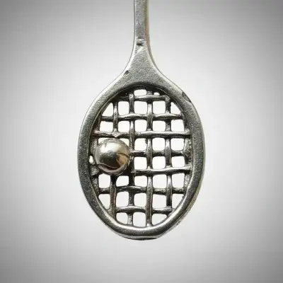 Cadena Plata con 2 medallas de raqueta - miniatura 2