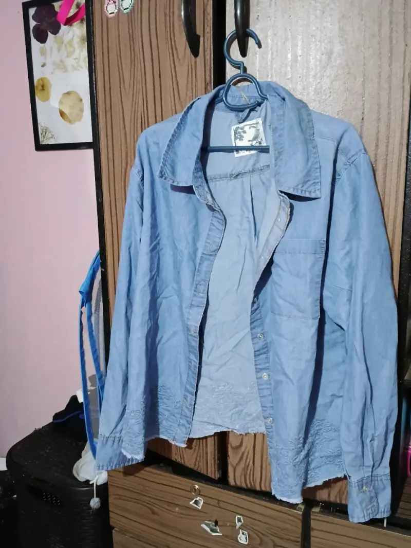 Camisa denim celeste
