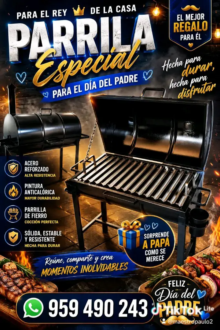 Parrilla de fierro para asados - 1