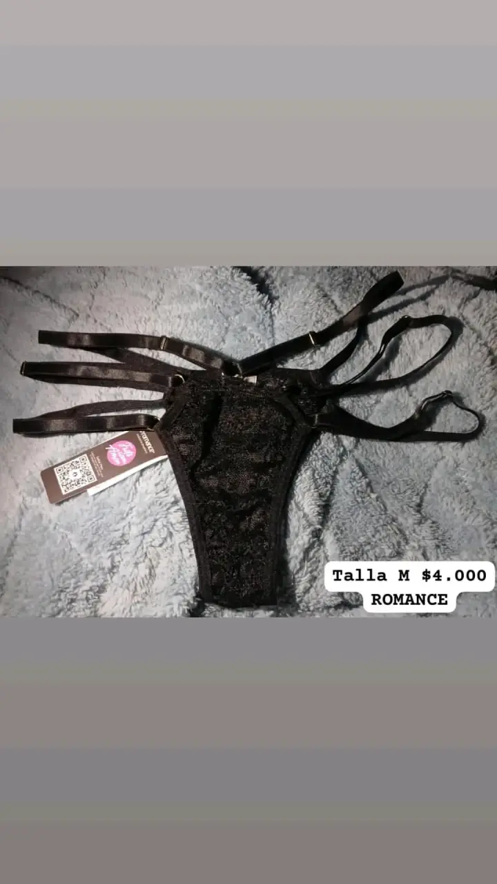 RPMANCE TALLA M Tanga negra de encaje - 1
