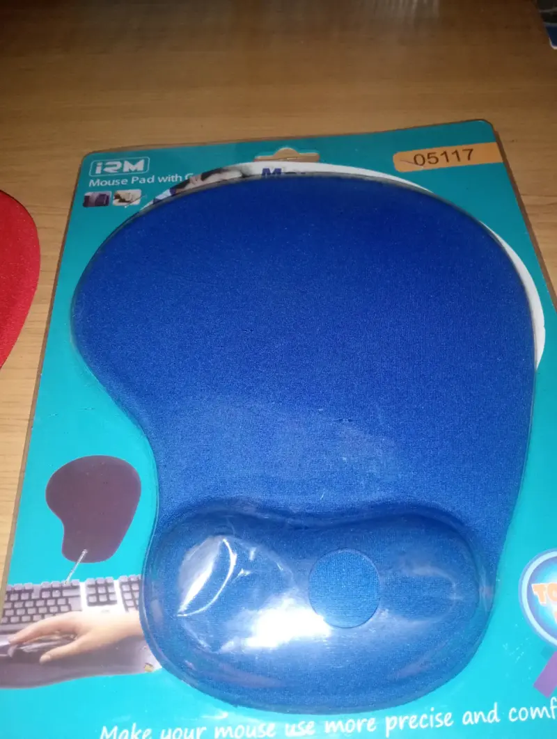 Mouse pad con soporte azul