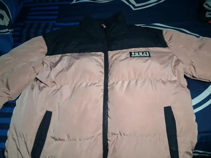 Parka acolchada bicolor