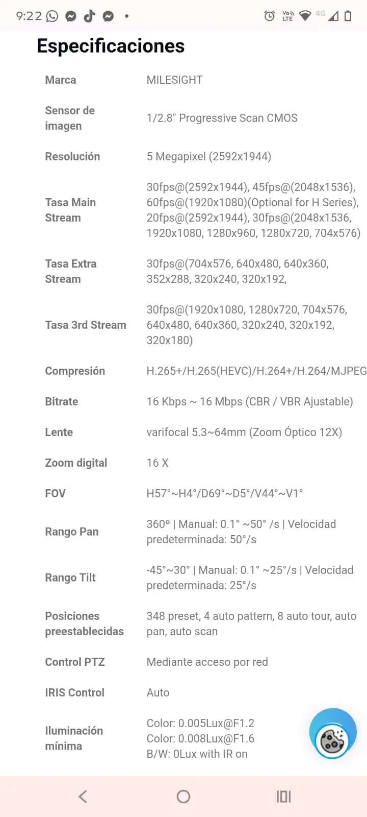 Cámara de seguridad Milesight PTZ - 5
