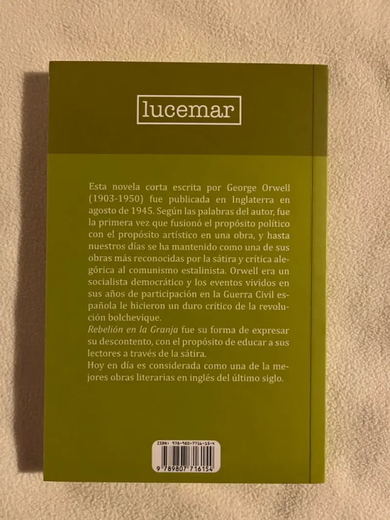 Libro 'Rebelión en la Granja' - Orwell - 2