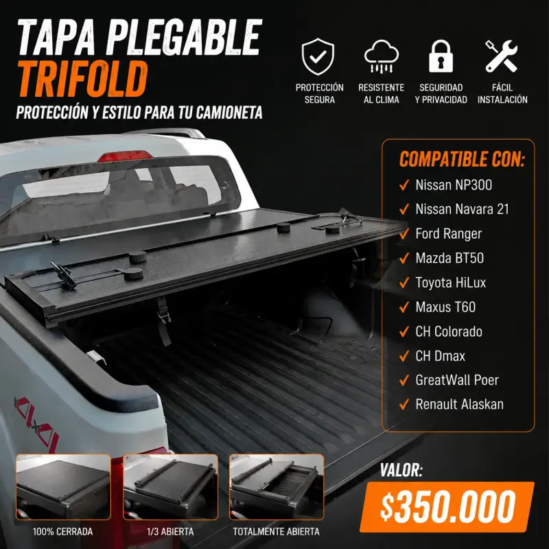 Tapa Plegable Trifold para Camioneta
