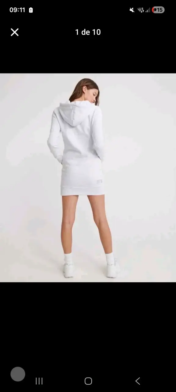 Vestido deportivo CK blanco con capucha - 1
