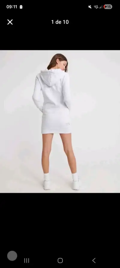 Vestido deportivo CK blanco con capucha - miniatura 1
