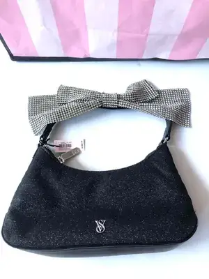 Cartera negra Victoria Secret con asas brillantes - miniatura 2